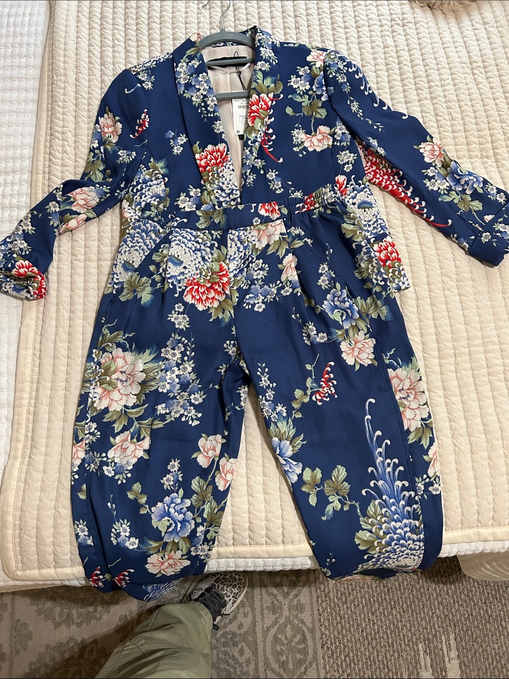 Zara Navy Floral Two-Piece Set